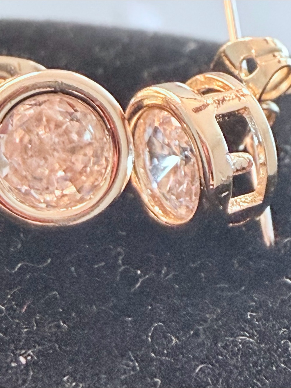 NWOT 14k Gold plated bezel set round Cubic Zirconia Stud Earrings